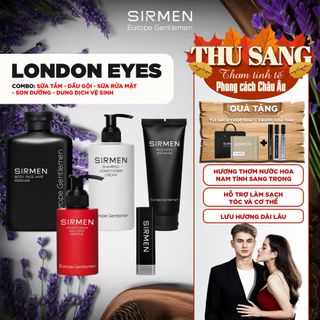 Bộ quà tặng cho nam LONDON EYES - Gồm Sữa tắm, Dầu gội xả dưỡng, Dung dịch vệ sinh nam, Gel rửa mặt và Son Dưỡng SIRMEN |TẶNG TÚI XÁCH & NƯỚC HOA 10ML