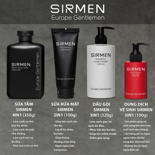 [Spring Collection 2024 - MUA 1 TẶNG 1] Giftbox combo 4 - Rome Colosseum - Sữa tắm nam 4 in 1- Dầu gội xả dưỡng nam - Dung dịch vệ sinh nam và sữa rửa mặt nam SIRMEN Europe Gentlemen chiết xuất tự nhiên công nghệ EU-Nano đậm đặc| TẶNG 1 NƯỚC HOA 10ML