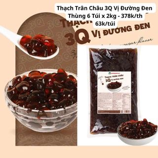 Thạch Trân Châu 3Q Vị Đường Đen (Thùng 6 Túi x 2kg)