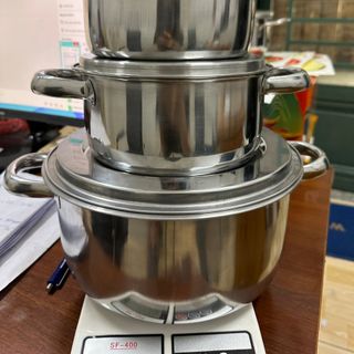BỘ 3 NỒI INOX 1 ĐÁY HOMKINGCOOK QUAI ĐŨA NẮP INOX