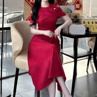 Đầm thiết kế xoè choàng vai sang trọng hàng cao cấp Sk756832