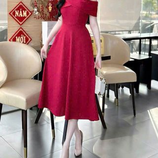 Đầm thiết kế xoè choàng vai sang trọng hàng cao cấp Sk756832