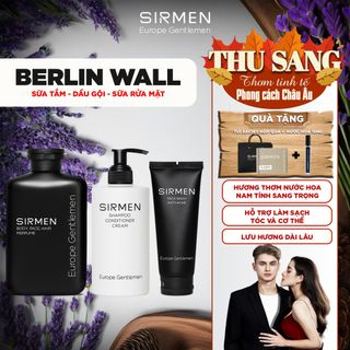 Bộ quà tặng cho nam Berlin Wall - Gồm Sữa tắm gội nam 4in1 350g, Dầu gội nam 3in1 320g và Sửa rửa mặt nam 2in1 100g SIRMEN chiết xuất cao cấp công nghệ tiên tiến | TẶNG TÚI XÁCH &  NƯỚC HOA 10ML
