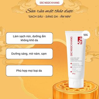 Sữa Rửa Mặt Thảo Dược Sắc Ngọc Khang [Tuýp 50g]