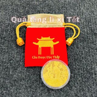 Sỉ Xu Cá Chép Tài Lộc Mạ Vàng Phong Thuỷ May Mắn Kèm Túi Gấm Đỏ, lì xì Tết.