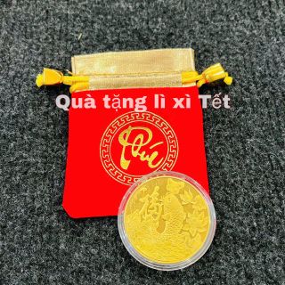 Sỉ Xu Cá Chép Tài Lộc Mạ Vàng Phong Thuỷ May Mắn Kèm Túi Gấm Đỏ, lì xì Tết.