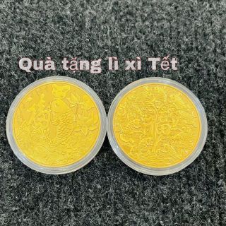 Sỉ Xu Cá Chép Tài Lộc Mạ Vàng Phong Thuỷ May Mắn Kèm Túi Gấm Đỏ, lì xì Tết.