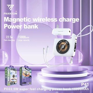 Sạc dự phòng phantom P41, 10000mah, có chức năng sạc không dây
