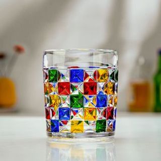 Bộ 6 cốc thủy tinh khảm màu cao cấp (THÙNG 8B)
