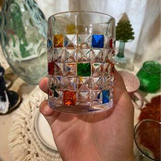 Bộ 6 cốc thủy tinh khảm màu cao cấp (THÙNG 8B)