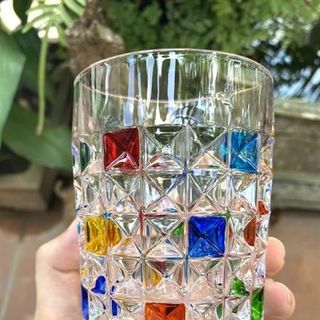 Bộ 6 cốc thủy tinh khảm màu cao cấp (THÙNG 8B)