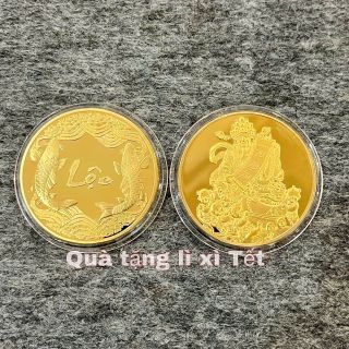 Sỉ Đồng Xu Thần Tài Mạ Vàng Kèm Túi Gấm Đỏ