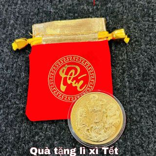 Sỉ Xu Tứ Linh Mạ Vàng Tặng Kèm Túi Gấm Đỏ
