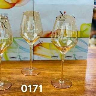 Bộ 6 Ly Vang Thủy Tinh Chân Cao Hổ Phách 0171 ( THÙNG 4B)
