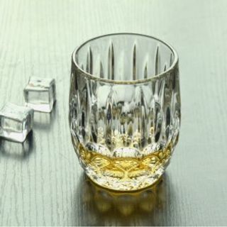 Bộ 6 cốc thủy tinh trắng bầu viền vàng cao cấp (THÙNG 8B)