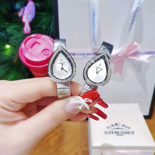 ĐỒNG HỒ NỮ SIÊU CẤP CHAU MET VÒNG KIỀNG BẠC MẶT GIÁC CẮT FULLBOX