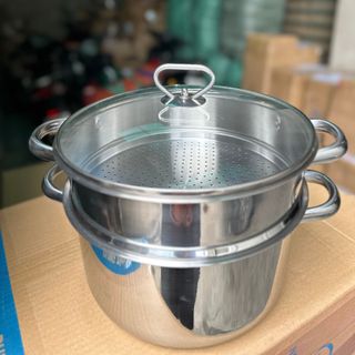 BỘ XỬNG INOX 3 ĐÁY NẮP KÍNH RAINY 20-30CM