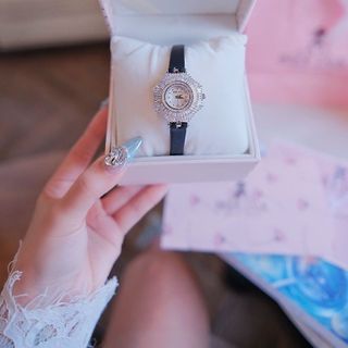 MÓN QUÀ 20/10 ĐỒNG HỒ NỮ CHÍNH HÃNG BRIDETALK DÂY DA MẶT PHA LÊ FULLBOX