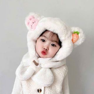 Mũ lông kèm khăn giữ ấm cho bé