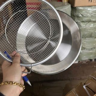 Đĩa inox kèm lưới lọc dầu size 24cm