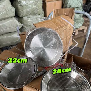 Đĩa inox kèm lưới lọc dầu size 24cm