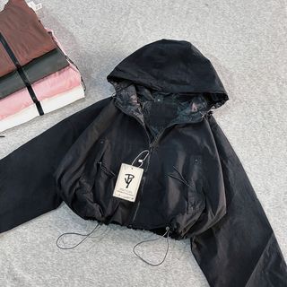 Áo Khoác Dù Nhăn 2 Lớp Trơn Nẹp Che Dây Kéo - Form Cánh Thể Thao