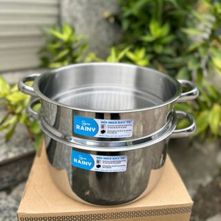 BỘ XỬNG INOX 3 ĐÁY NẮP KÍNH RAINY 20-30CM