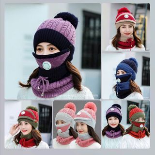 Mũ len kèm khẩu trang giữ ấm