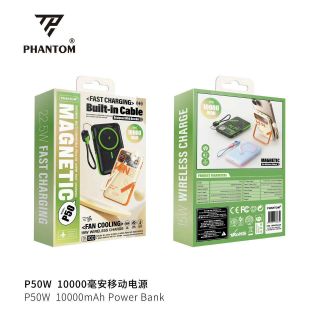 Sạc dự phòng phantom P50, 10000mah, có chức năng sạc không dây