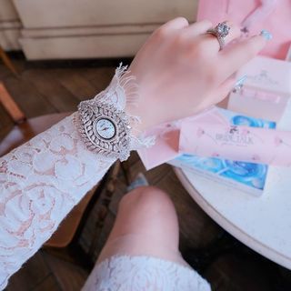 MÓN QUÀ 20/10 ĐỒNG HỒ NỮ CHÍNH HÃNG BRIDE TALK ĐÍNH PHA LÊ CHIẾC LÁ FULLBOX