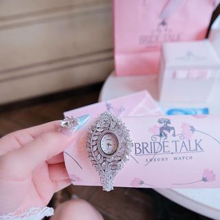MÓN QUÀ 20/10 ĐỒNG HỒ NỮ CHÍNH HÃNG BRIDE TALK ĐÍNH PHA LÊ CHIẾC LÁ FULLBOX