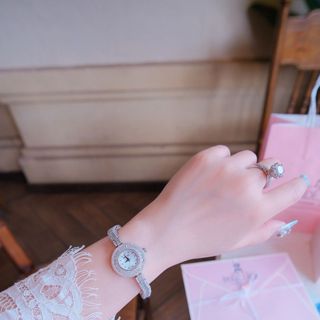 MÓN QUÀ 20/10 ĐỒNG HỒ NỮ CHÍNH HÃNG BRIDETALK MẶT TRÒN FULL ĐÁ MINI FULLBOX