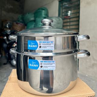BỘ NỒI XỬNG INOX 1 ĐÁY RAINY NẮP INOX 24-30CM