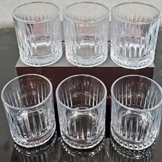 Bộ 6 cốc thủy tinh sọc đáy kim cương (THÙNG 8B)