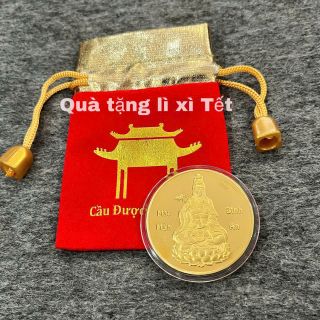 Xu Quan Âm Bồ Tát Mạ Vàng Kèm Túi Đỏ , Đẹp Mắt - Lì Xì Tết - giá sỉ, giá buôn bán
