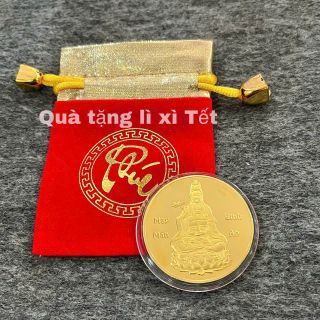 Xu Quan Âm Bồ Tát Mạ Vàng Kèm Túi Đỏ , Đẹp Mắt - Lì Xì Tết - giá sỉ, giá buôn bán