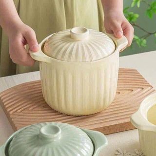 HỦ ĐỰNG MỠ BẰNG SỨ HỌA TIẾT VÂN SỌC 1000ML