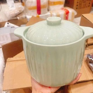 HỦ ĐỰNG MỠ BẰNG SỨ HỌA TIẾT VÂN SỌC 1000ML