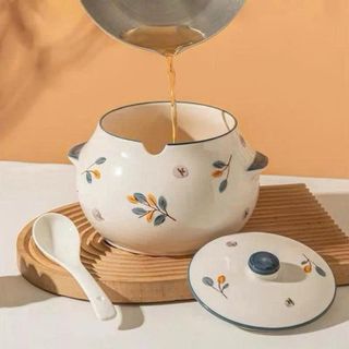 HỦ SỨ ĐỰNG MỠ CÓ NẮP KÈM MUỖNG 1400ML