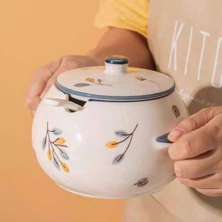 HỦ SỨ ĐỰNG MỠ CÓ NẮP KÈM MUỖNG 1400ML