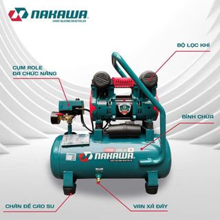 Máy nén khí không dầu, tốc nhanh, siêu êm Nakawa NK-BH1615E dung tích 15 lít