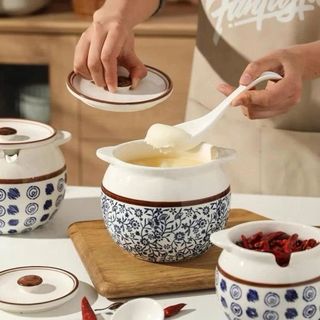 HỦ ĐỰNG MỠ HỌA TIẾT KÈM MUỖNG 700ML