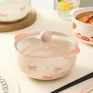 NỒI SỨ HOẠ TIẾT KÈM NẮP THUỶ TINH