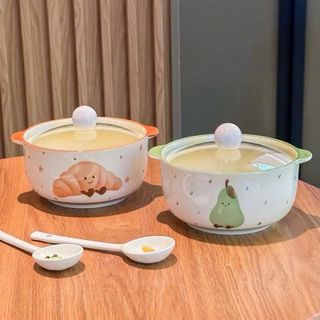 NỒI SỨ HOẠ TIẾT KÈM NẮP THUỶ TINH