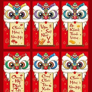 Bao lì xì 2026 mã đáo thành công chữ Việt 1set