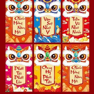 Bao lì xì 2026 mã đáo thành công chữ Việt 1set