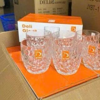 BỘ 6 LY THUỶ TINH DELI CHẤM BI TK220