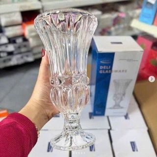 BÌNH CẮM HOA THUỶ TINH CÓ CHÂN 30cm DELI DSHP131-300L1 (T6)