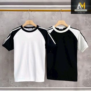 Áo thun Unisex cổ tròn có phối ở vai áo (Mã : HOKO65)