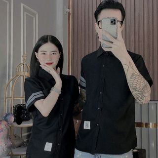 Áo sơ mi phối viền tay áo (Mã : HOKO75) - unisex -menswear